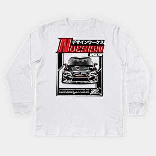 honda civic fd2 pearl black Kids Long Sleeve T-Shirt